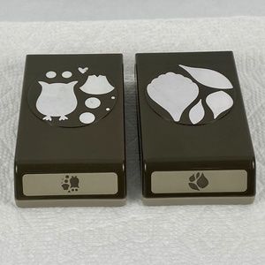 2 Stampin' Up! Owl Flower Paper Shaper Punch Cutter Scrapbook Card Craft Punches